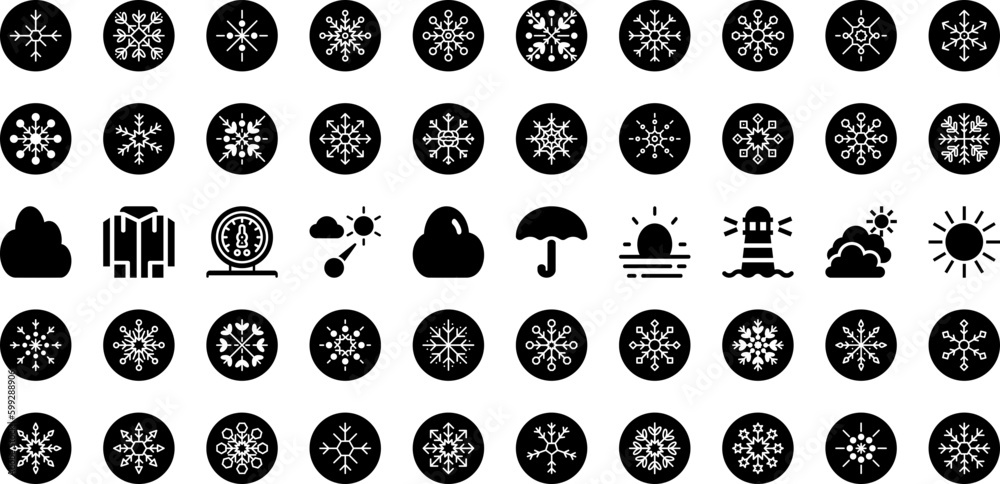 Weather Icon Set Isolated Silhouette Solid Icons With Sky, Sign, Icon, Vector, Set, Weather, Symbol Infographic Simple Vector Illustration