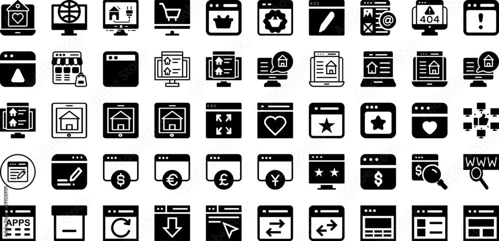 Website Icon Set Isolated Silhouette Solid Icons With Vector, Sign, Symbol, Web, Icon, Communication, Internet Infographic Simple Vector Illustration Website Icon Set Isolated Silhouette Solid Icons With Vector, Sign, Symbol, Web, Icon, Communication, Internet Infographic Simple Vector Illustration