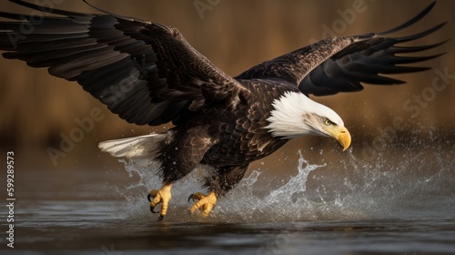 Stunning Eagle in Nature Scene  AI Generated Generative AI