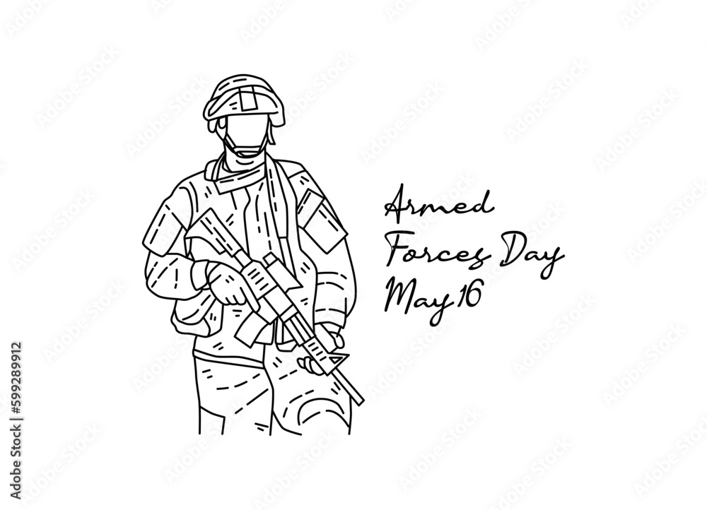 line art of armed forces day good for armed forces day celebrate. line art. illustration. line art of armed forces day good for armed forces day celebrate. line art. illustration.