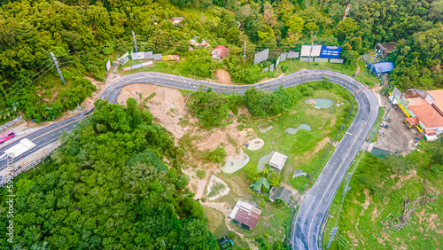 High angle view of natural disasters, landslides, roads before entering Patong in Phuket, Thailand. © Stock.Foto.Touch