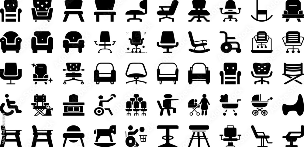 Chair Icon Set Isolated Silhouette Solid Icons With Chair, Vector, Office, Icon, Symbol, Set, Illustration Infographic Simple Vector Illustration Chair Icon Set Isolated Silhouette Solid Icons With Chair, Vector, Office, Icon, Symbol, Set, Illustration Infographic Simple Vector Illustration