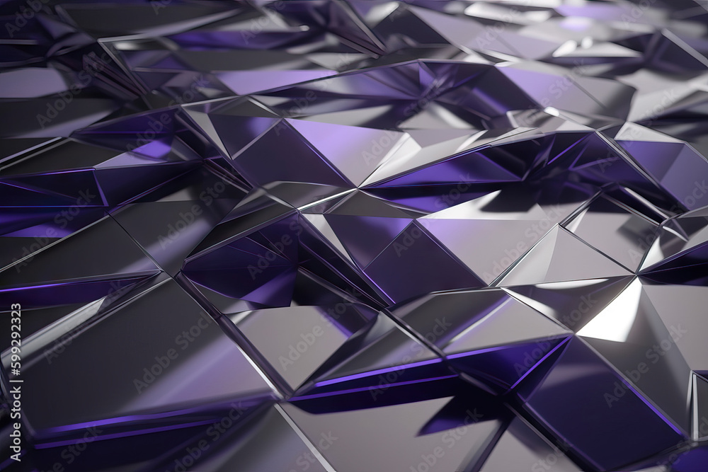Generative AI illustration of abstract background with various geometric shape glass on futuristic surface Generative AI illustration of abstract background with various geometric shape glass on futuristic surface