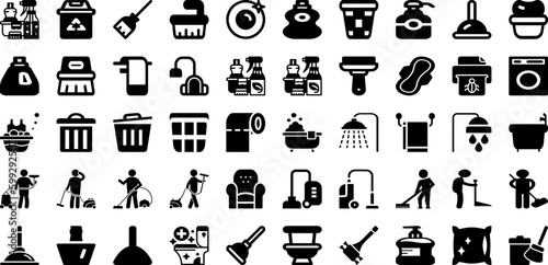 Clean Icon Set Isolated Silhouette Solid Icons With Vector, Outline, Clean, Symbol, Line, Icon, Sign Infographic Simple Vector Illustration