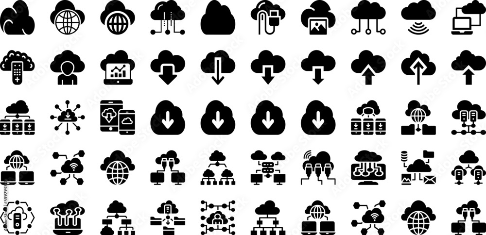 Cloud Icon Set Isolated Silhouette Solid Icons With Web, Symbol, Technology, Internet, Cloud, Vector, Icon Infographic Simple Vector Illustration Cloud Icon Set Isolated Silhouette Solid Icons With Web, Symbol, Technology, Internet, Cloud, Vector, Icon Infographic Simple Vector Illustration