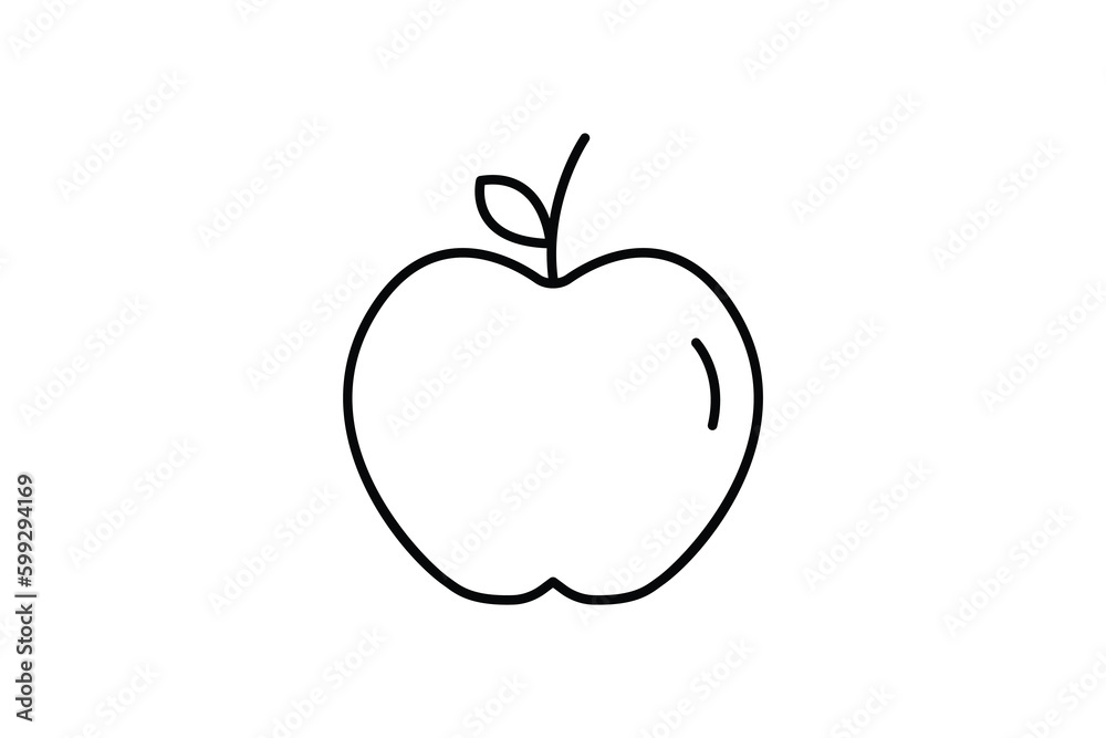 Apple icon illustration. icon related to fruits. Line icon style. Simple vector design editable