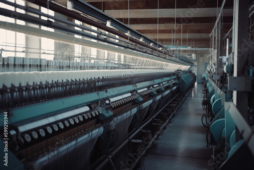 Textile industry. Fabric and clothing manufacturing factory. AI Generated