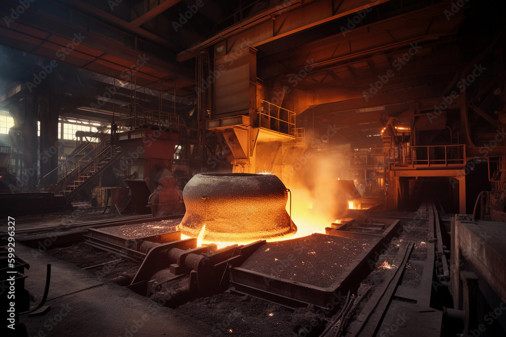 Metallurgical industry and metal production. AI Generated