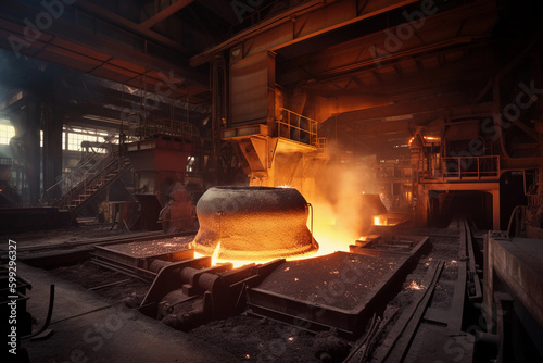 Metallurgical industry and metal production. AI Generated