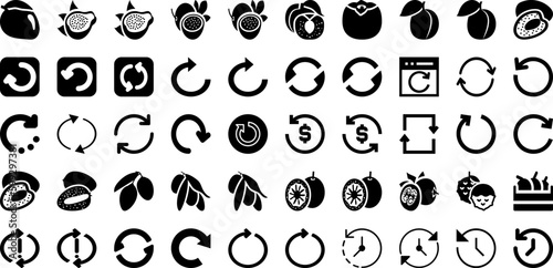 Fresh Icon Set Isolated Silhouette Solid Icons With Eco, Illustration, Icon, Fresh, Line, Vector, Symbol Infographic Simple Vector Illustration