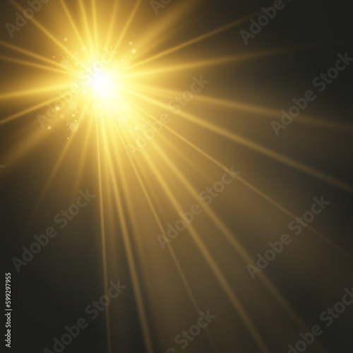   Vector transparent sunlight special lens flare light effect. Bright beautiful star. Light from the rays.   © vikusandra