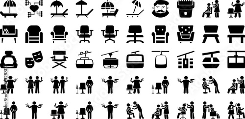 Hair Icon Set Isolated Silhouette Solid Icons With Icon, Beauty, Hair, Care, Vector, Treatment, Skin Infographic Simple Vector Illustration