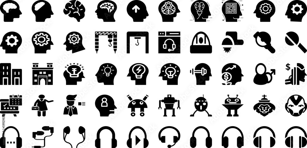 Head Icon Set Isolated Silhouette Solid Icons With Icon, Vector, Symbol, People, Human, Illustration, Head Infographic Simple Vector Illustration Head Icon Set Isolated Silhouette Solid Icons With Icon, Vector, Symbol, People, Human, Illustration, Head Infographic Simple Vector Illustration