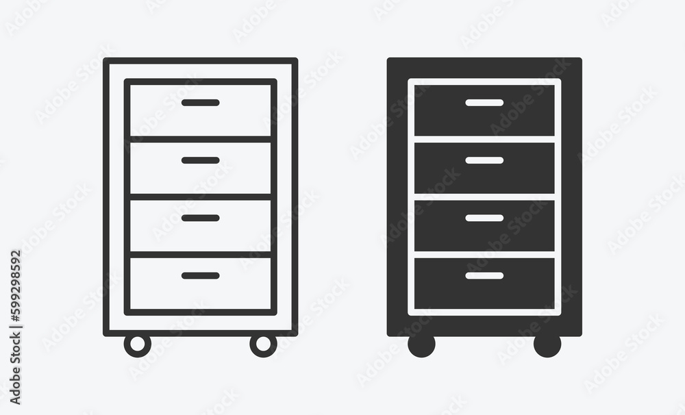 vector illustration of cupboard isolated icon set. wardrobe flat symbol. linear and filled style flat furniture sign for mobile concept and web design vector illustration of cupboard isolated icon set. wardrobe flat symbol. linear and filled style flat furniture sign for mobile concept and web design