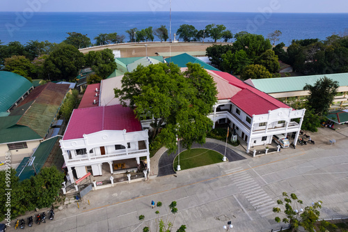 San Joaquin, Iloilo, Philippines - Aerial of the municipal building of San Joaquin. photo