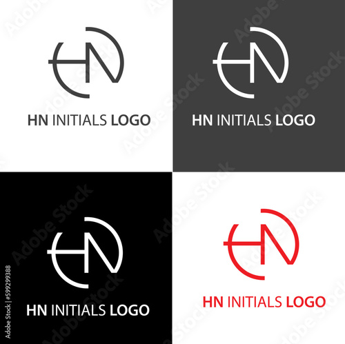 Logo design. HN initials in circle shape.