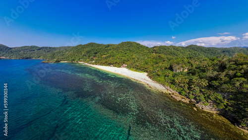 Aerial of Hinugtan Beach in the town of Buruanga in the province of Aklan, Philippines. photo