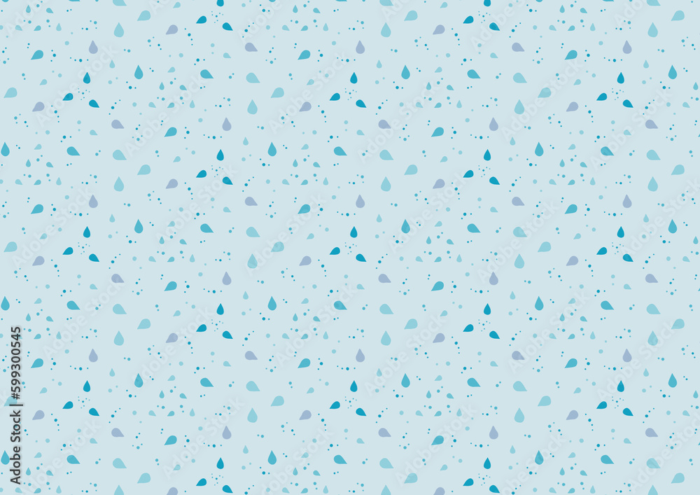 打ち付ける雨と雨粒の手描きイラストのシームレス背景素材 打ち付ける雨と雨粒の手描きイラストのシームレス背景素材