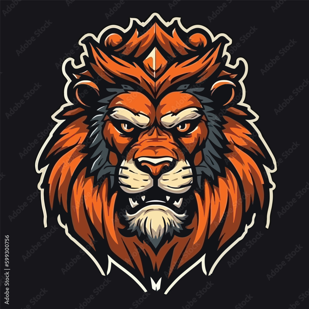 Vector Illustration of Lion Head Logo Design