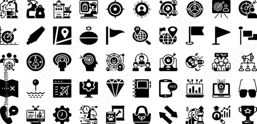Mark Icon Set Isolated Silhouette Solid Icons With Vector, Symbol, Illustration, Isolated, Sign, Mark, Icon Infographic Simple Vector Illustration