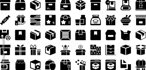 Pack Icon Set Isolated Silhouette Solid Icons With Line, Business, Vector, Icon, Thin, Collection, Set Infographic Simple Vector Illustration