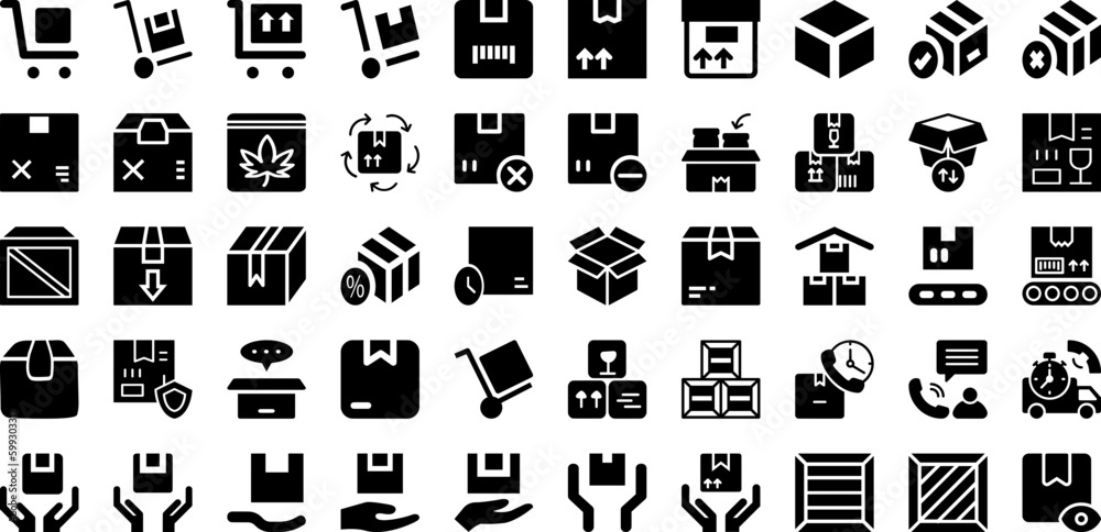 Pack Icon Set Isolated Silhouette Solid Icons With Vector, Line, Set, Collection, Business, Thin, Icon Infographic Simple Vector Illustration