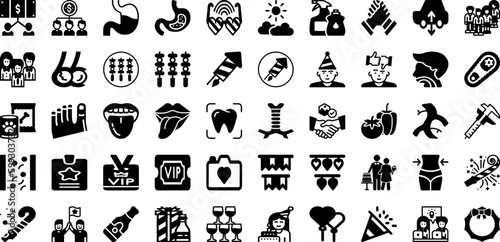 Part Icon Set Isolated Silhouette Solid Icons With Icon  Symbol  Line  Outline  Thin  Vector  Set Infographic Simple Vector Illustration