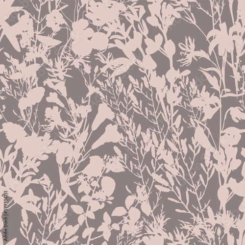 Spring Botanical. Decorative vector seamless pattern. Repeating background. Tileable wallpaper print.