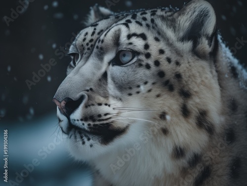 Stunning Snow Leopard Portrait  AI Generated