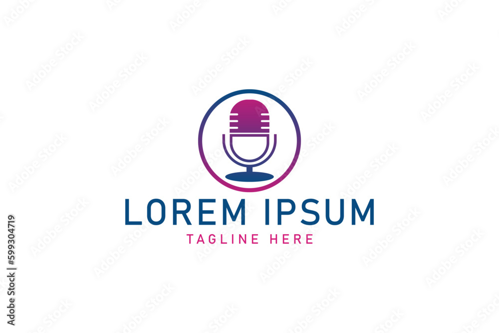 Podcast. Vector illustration, icon, logo design. simple design editable Podcast. Vector illustration, icon, logo design. simple design editable