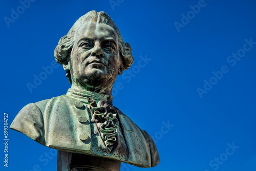 Obraz na płótnie kamenz, deutschland - büste von gotthold ephraim lessing w salonie
