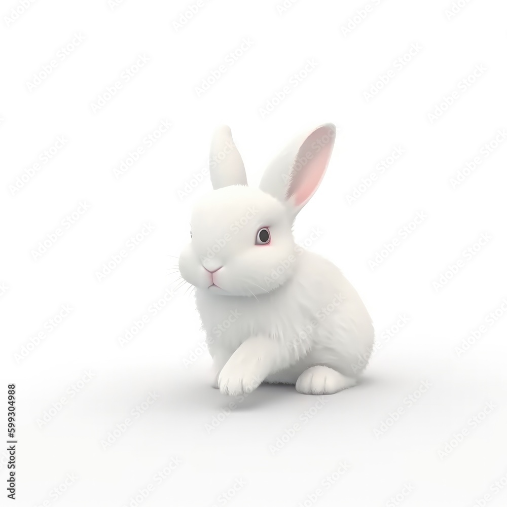 Obraz premium rabbit, animal, bunny, isolated, white, pets, fluffy, easter, mammal, fur, pet, small, cute, hare, farm, furry, domestic, animals, one, young, tame, baby, grey, ear, adorable