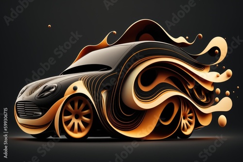 Abstract car on a black background