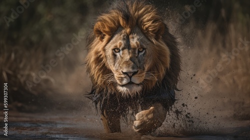 Stunning Lion Portrait  Majesty of Nature AI Generated