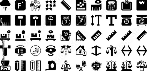 Scale Icon Set Isolated Silhouette Solid Icons With Weight, Sign, Vector, Symbol, Balance, Scale, Icon Infographic Simple Vector Illustration