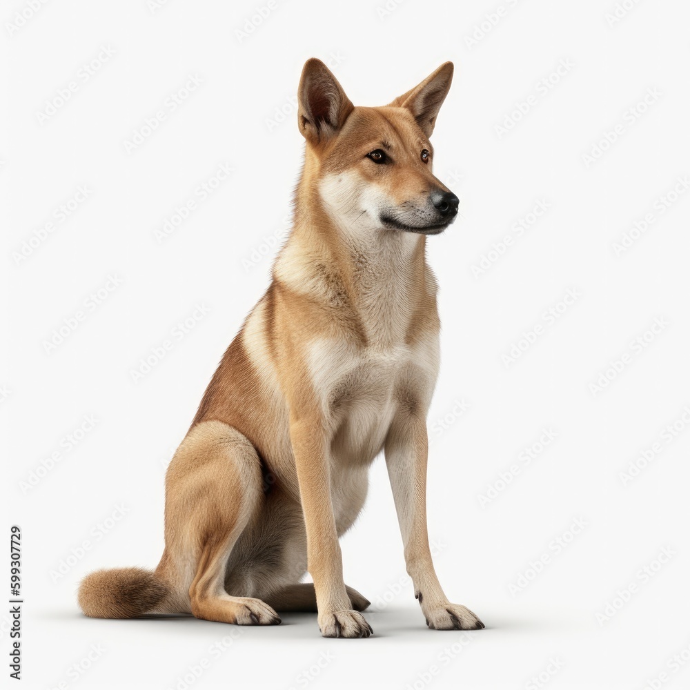 dog, animal, pet, puppy, white, cute, canine, isolated, portrait, brown, mammal, domestic, breed, animals, looking, studio, pets, young, happy, friend, white background, tongue, adorable, shiba, doggy