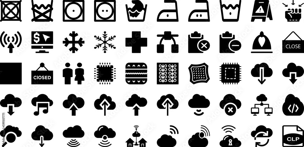 Sign Icon Set Isolated Silhouette Solid Icons With Set, Business, Vector, Sign, Illustration, Icon, Symbol Infographic Simple Vector Illustration