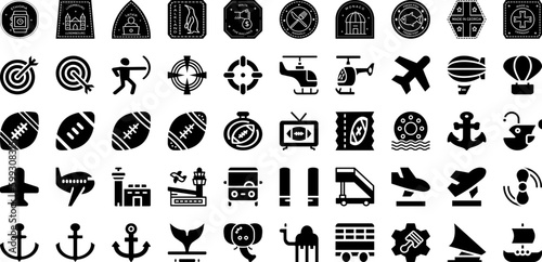 Sport Icon Set Isolated Silhouette Solid Icons With Vector, Set, Sport, Symbol, Tennis, Icon, Football Infographic Simple Vector Illustration