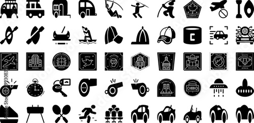 Sport Icon Set Isolated Silhouette Solid Icons With Sport, Set, Football, Tennis, Icon, Symbol, Vector Infographic Simple Vector Illustration