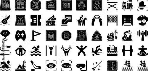 Sport Icon Set Isolated Silhouette Solid Icons With Symbol, Sport, Icon, Set, Football, Vector, Tennis Infographic Simple Vector Illustration