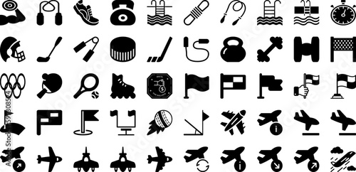 Sport Icon Set Isolated Silhouette Solid Icons With Set  Sport  Icon  Football  Symbol  Vector  Tennis Infographic Simple Vector Illustration