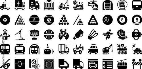 Sport Icon Set Isolated Silhouette Solid Icons With Sport, Symbol, Icon, Vector, Tennis, Set, Football Infographic Simple Vector Illustration