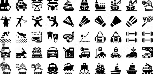 Sport Icon Set Isolated Silhouette Solid Icons With Tennis, Football, Symbol, Vector, Sport, Icon, Set Infographic Simple Vector Illustration