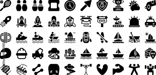 Sport Icon Set Isolated Silhouette Solid Icons With Icon, Symbol, Sport, Tennis, Vector, Set, Football Infographic Simple Vector Illustration