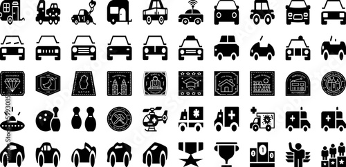 Sport Icon Set Isolated Silhouette Solid Icons With Set, Icon, Tennis, Symbol, Vector, Football, Sport Infographic Simple Vector Illustration