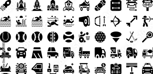 Sport Icon Set Isolated Silhouette Solid Icons With Set, Football, Sport, Vector, Tennis, Symbol, Icon Infographic Simple Vector Illustration
