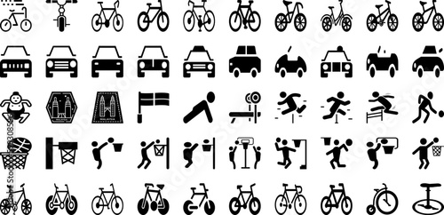 Sport Icon Set Isolated Silhouette Solid Icons With Football, Vector, Icon, Symbol, Set, Sport, Tennis Infographic Simple Vector Illustration