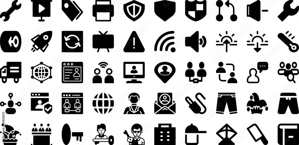 User Icon Set Isolated Silhouette Solid Icons With Vector, Icon, Business, Web, People, Symbol, User Infographic Simple Vector Illustration