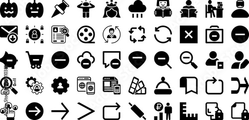 User Icon Set Isolated Silhouette Solid Icons With Business, Icon, Vector, Symbol, Web, People, User Infographic Simple Vector Illustration