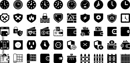 Wall Icon Set Isolated Silhouette Solid Icons With Design, Wall, Vector, Isolated, Icon, Illustration, Sign Infographic Simple Vector Illustration